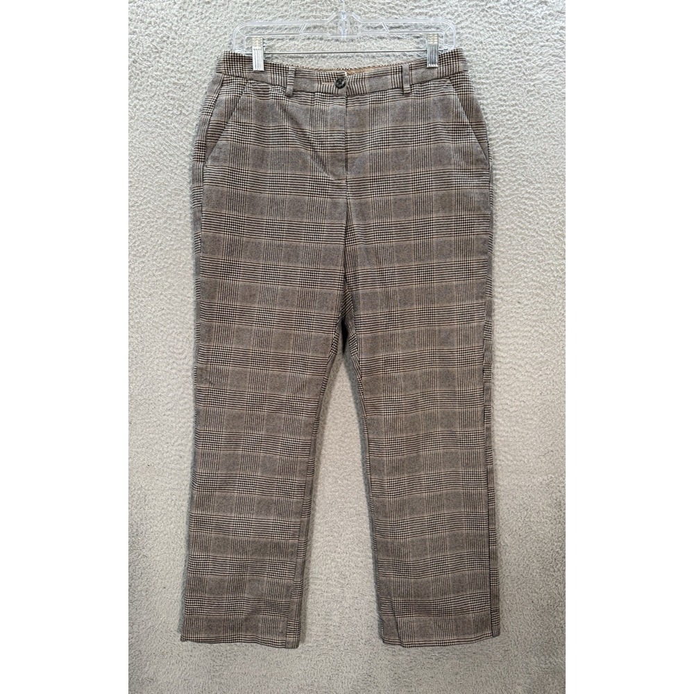LL Bean Pants Womens 10 Plaid Houndstooth Classic Fit‎ Lined Trousers Careerwear